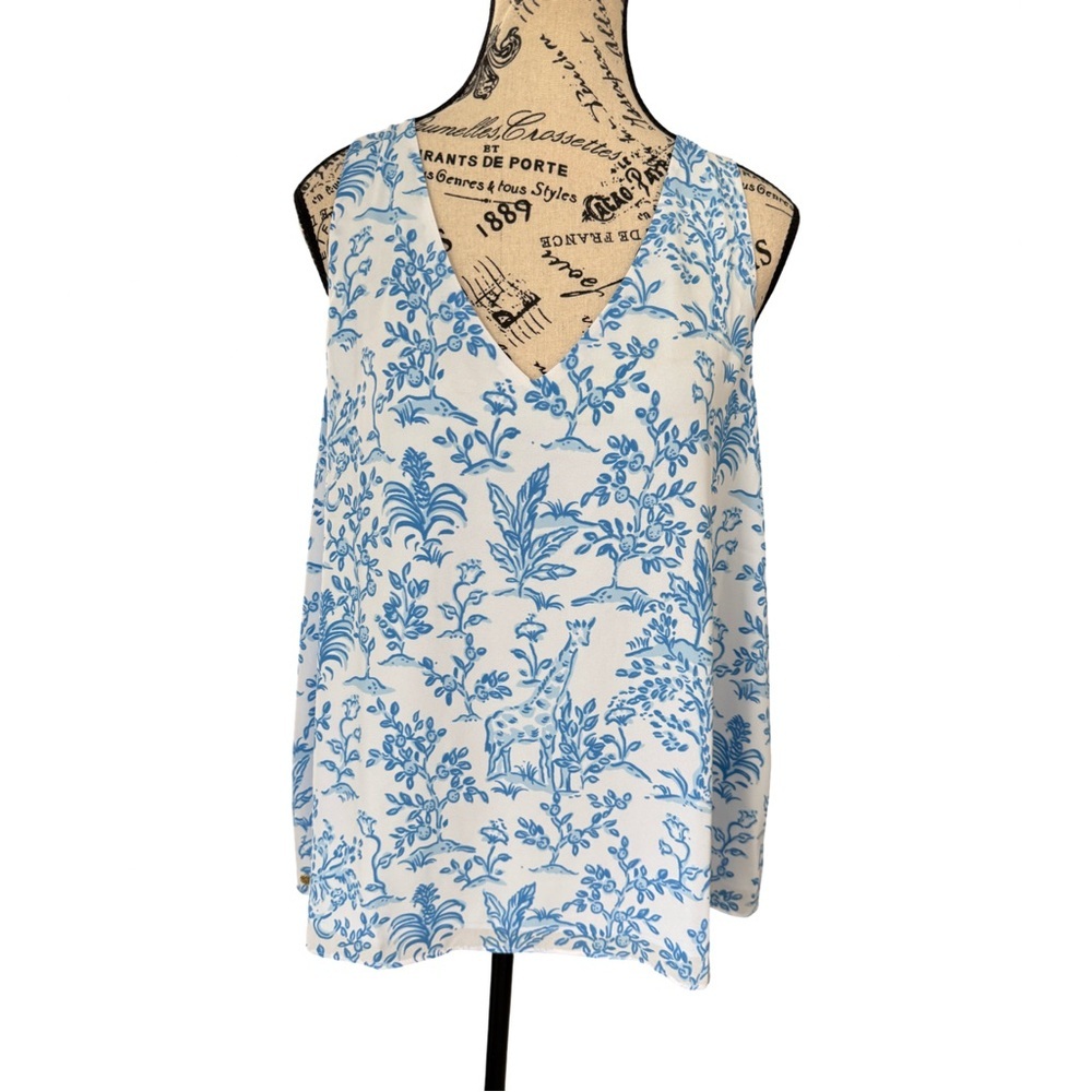 Lilly Pulitzer Florin Straight Hem Tall Tales Top NWT Size XL - Picture 3 of 8